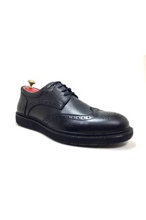 کفش کلاسیک مشکی مردانه چرم طبیعی پاشنه کوتاه ( 4 - 1 cm ) پاشنه ساده کد 218059194