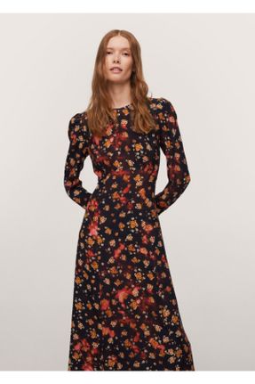 لباس مشکی زنانه بافتنی طرح گلدار رگولار کد 149336020