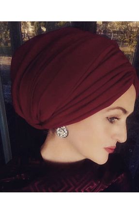 روسری زرشکی پلی استر Liva Bone - کد 49722683