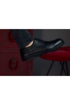 کفش کلاسیک مشکی مردانه چرم طبیعی پاشنه کوتاه ( 4 - 1 cm ) پاشنه ساده کد 218059194