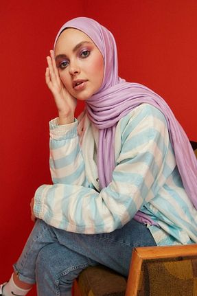 شال بنفش زنانه ویسکون Naciye Sultan - کد 248019203
