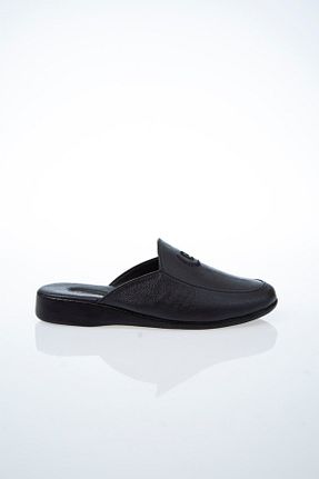 دمپائی خانگی مشکی مردانه چرم خالص Pierre Cardin - کد 247532240