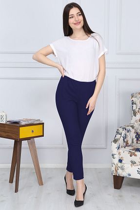 شلوار سایز بزرگ سرمه ای زنانه پنبه ای Gül Moda - کد 47450403