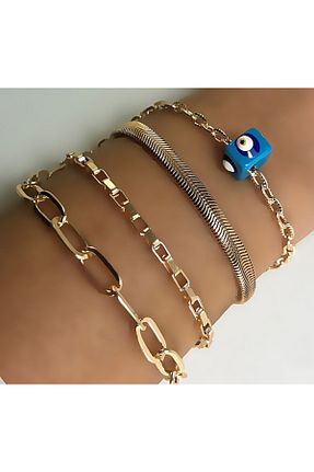 دستبند جواهر طلائی زنانه سنگ طبیعی Wish Silver Aksesuar - کد 57696499