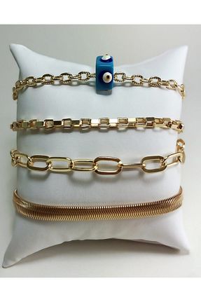دستبند جواهر طلائی زنانه سنگ طبیعی Wish Silver Aksesuar - کد 57696499