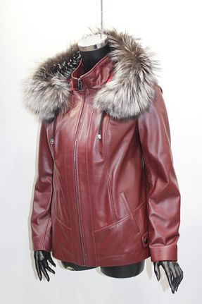 کاپشن زرشکی زنانه رگولار Metins Leather - کد 92673193