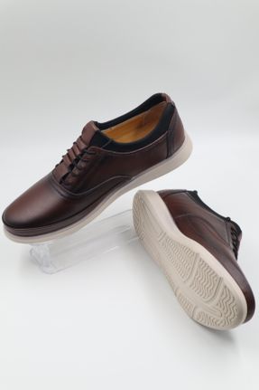 کفش کژوال قهوه ای مردانه چرم طبیعی پاشنه کوتاه ( 4 - 1 cm ) پاشنه ساده کد 247760477