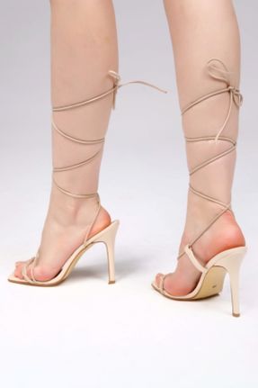 کفش پاشنه بلند کلاسیک بژ زنانه چرم لاکی پاشنه نازک پاشنه بلند ( +10 cm) کد 246591318