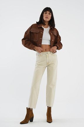 شلوار جین نباتی زنانه پاچه ساده CROSS JEANS - کد 199762153