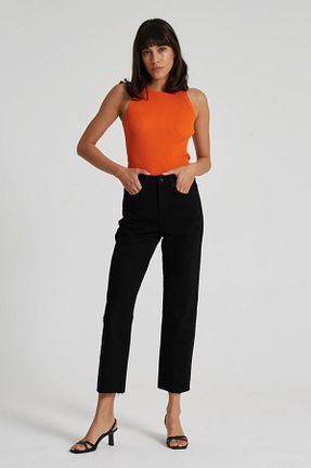 شلوار جین مشکی زنانه پاچه ساده CROSS JEANS - کد 72664795