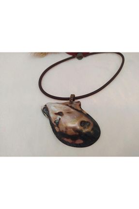 گردنبند جواهر نارنجی زنانه چرم Hd Marketim - کد 89491487