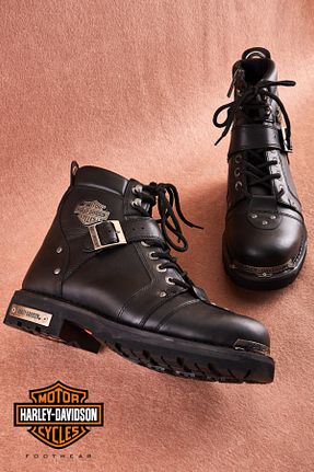 بوت / نیم بوت مشکی مردانه چرم خالص Harley Davidson - کد 31736242