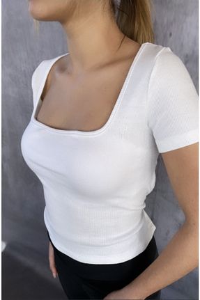 بادی سفید زنانه اسلیم فیت Night Butik - کد 248634444