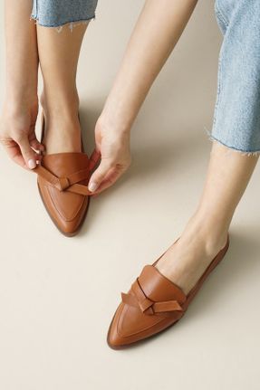 کفش لوفر قهوه ای زنانه چرم مصنوعی پاشنه کوتاه ( 4 - 1 cm ) کد 248713044