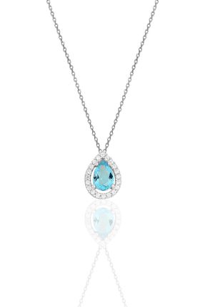 گردنبند نقره آبی زنانه 925 عیار Söğütlü Silver - کد 230162929