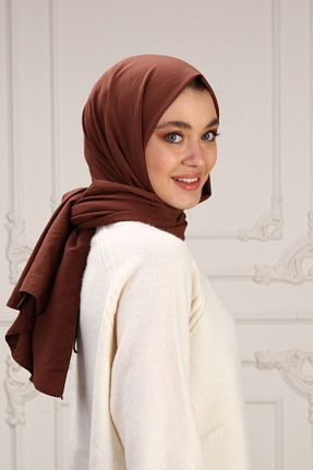 شال قهوه ای زنانه پنبه ای Naciye Sultan - کد 248400625