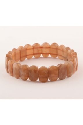 دستبند جواهر نارنجی زنانه سنگ طبیعی کد 250240025