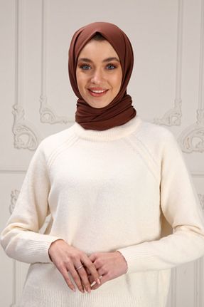 شال قهوه ای زنانه پنبه ای Naciye Sultan - کد 248400625