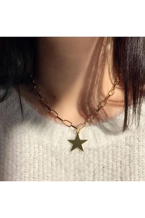 گردنبند جواهر طلائی زنانه برنجی Same Aksesuar - کد 249078684