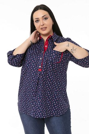 پیراهن سایز بزرگ سرمه ای زنانه سایز بزرگ DISENTIS MODEST - کد 250786467