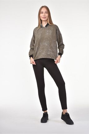سوئیشرت خاکی زنانه ساده DRR Moda - کد 83220399