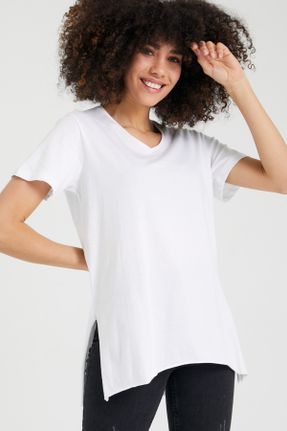 تی شرت سفید زنانه رگولار کد 47436719