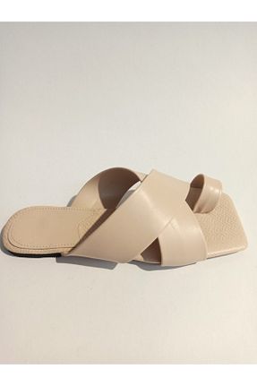 دمپائی بژ زنانه پاشنه تخت shopcolic - کد 251859871