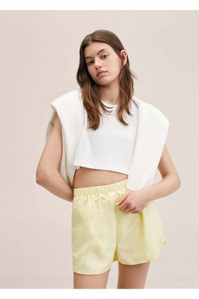 شوارک اسپرت زرد زنانه بافتنی MANGO Teen - کد 251943112