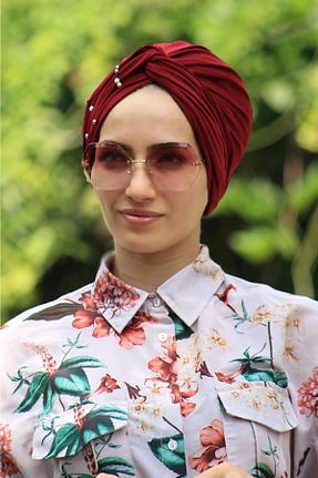 کلاه شنای حجاب زرشکی زنانه Amisos Bone Şal Hazır Tesettür Giyim - کد 281461452