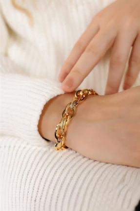 دستبند جواهر طلائی زنانه روکش طلا کد 194816499