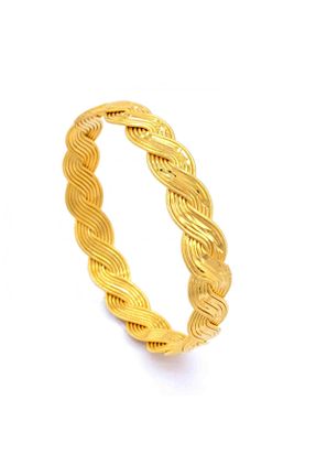 دستبند استیل (فولاد) طلائی زنانه روکش طلا FerizZ - کد 97822003