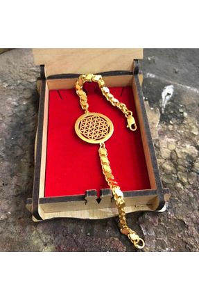 دستبند نقره طلائی زنانه 24 عیار Redstone Store - کد 251004663