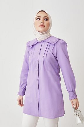 تونیک حجاب بنفش بچه گانه بافتنی InStyle - کد 251832184