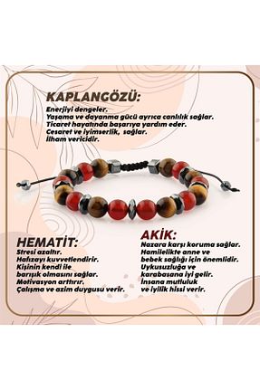دستبند جواهر قهوه ای زنانه سنگ طبیعی OSMANLI DEĞERLİ TAŞ - کد 251796482