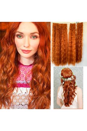 کلاه گیس نارنجی زنانه REMY HAİR - کد 231390524