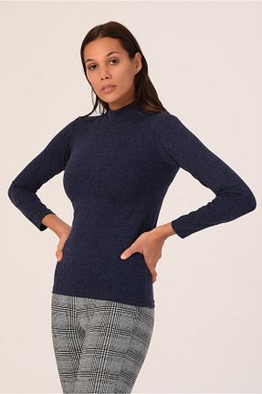 بادی سرمه ای زنانه یقه نیم ماهیگیر DISENTIS MODEST - کد 69394213