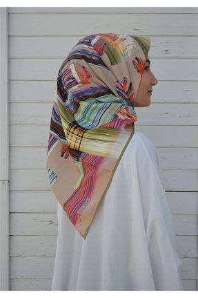 روسری نارنجی 90 x 90 Aker - کد 46072971