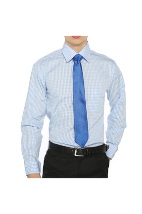 پیراهن آبی مردانه اسلیم فیت Gomlekplus - کد 51942620
