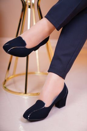 کفش پاشنه بلند کلاسیک مشکی زنانه چرم مصنوعی پاشنه ضخیم پاشنه کوتاه ( 4 - 1 cm ) کد 69570334