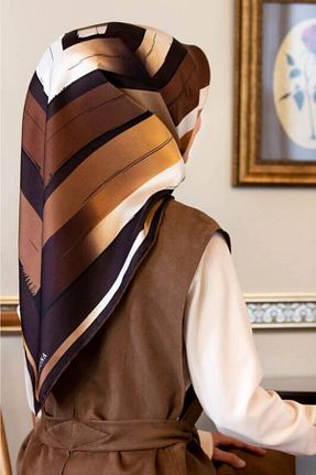 روسری قهوه ای ساده Vissona - کد 70274774