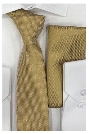 کراوات طلائی مردانه پارچه ای Biçeq Collection - کد 70331979