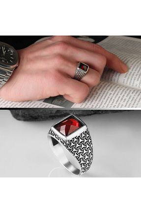انگشتر نقره قرمز مردانه زیرکن RevSilver - کد 256366054