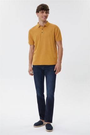 تی شرت زرد مردانه رگولار یقه پولو کد 257591372