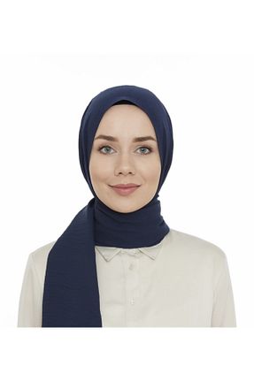 شال سرمه ای زنانه کرپ HFSCARFS - کد 257921755