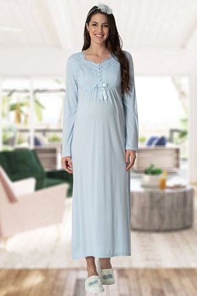 لباس شب بارداری آبی زنانه ساده Mecit Pijama - کد 256130612