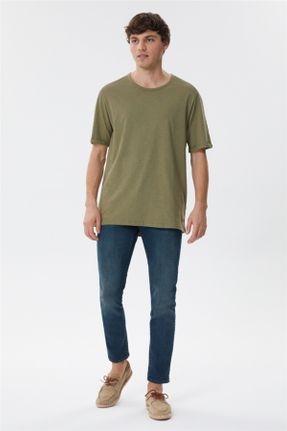 تی شرت خاکی مردانه یقه گرد رگولار تکی کد 257592296
