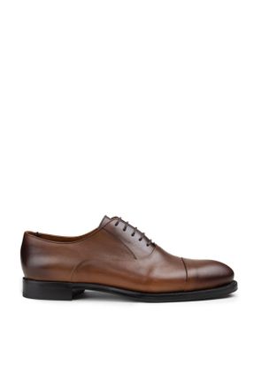 کفش کلاسیک قهوه ای مردانه چرم طبیعی پاشنه کوتاه ( 4 - 1 cm ) کد 257602192