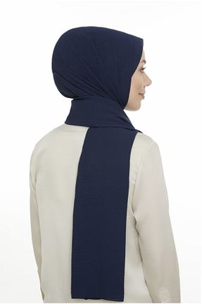 شال سرمه ای زنانه کرپ HFSCARFS - کد 257921755