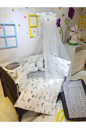 ست لحاف و روکش لحاف و روکش بالش کودک و نوزاد طوسی پنبه ای bebek iklimi - کد 250182981