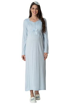 لباس شب بارداری آبی زنانه ساده Mecit Pijama - کد 256130612